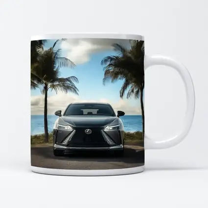 Lexus RZ Front View Beach Palm Trees