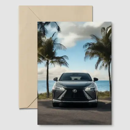 Lexus RZ Front View Beach Palm Trees