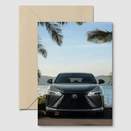 Lexus RZ Front View Coastal Palm Setting