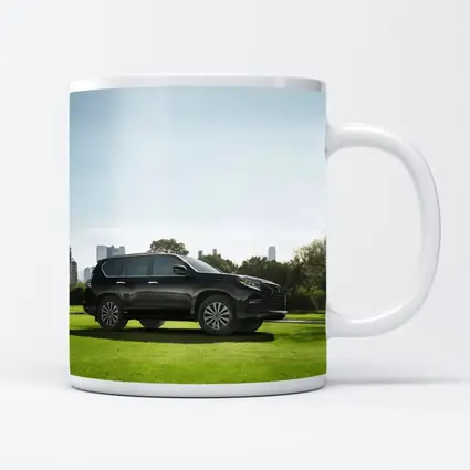 Black Lexus GX City Skyline Green Lawn