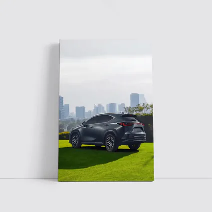 Lexus NX Dark Gray SUV City Skyline