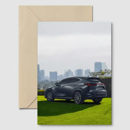 Lexus NX Dark Gray SUV City Skyline