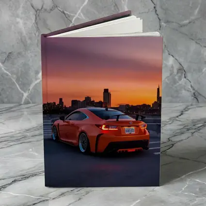 Lexus RC F Orange Coupe City Sunset