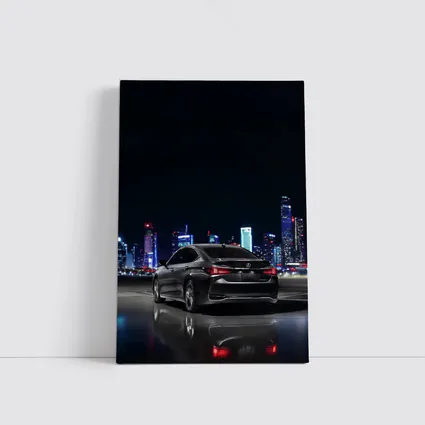 Lexus ES Black Sedan City Night