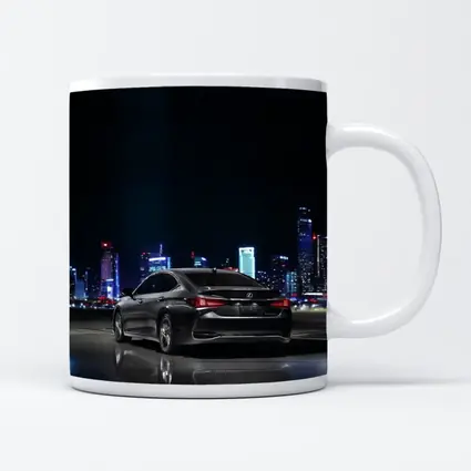 Lexus ES Black Sedan City Night