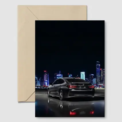 Lexus ES Black Sedan City Night