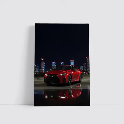 Lexus IS Red Sedan City Night