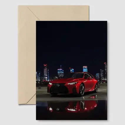 Lexus IS Red Sedan City Night