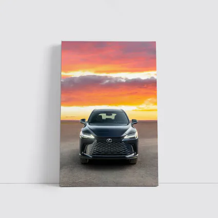 Lexus RX Front View Dramatic Sunset Sky
