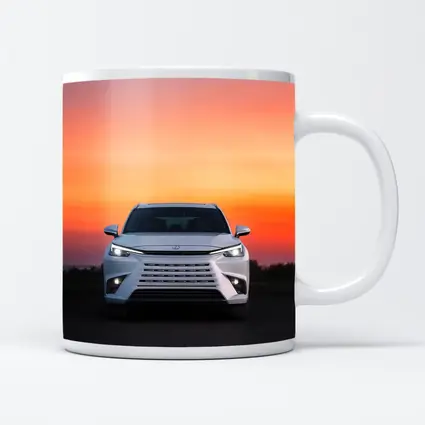 Lexus UX White SUV Sunset Sky