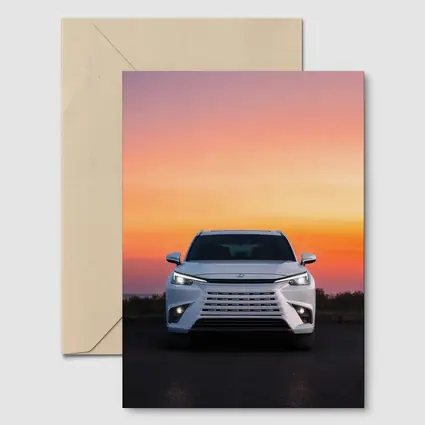 Lexus UX White SUV Sunset Sky