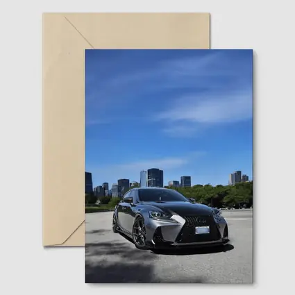 Lexus IS Dark Gray City Skyline Street