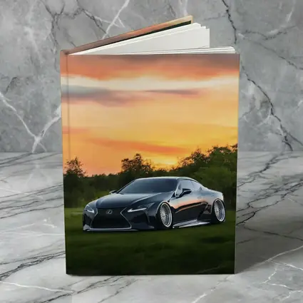 Lexus LC Slammed Black Car Sunset Sky