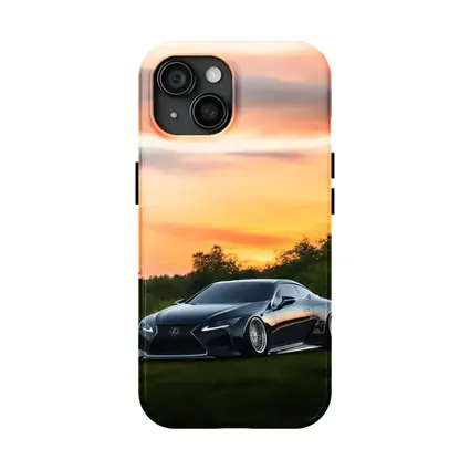 Lexus LC Slammed Black Car Sunset Sky