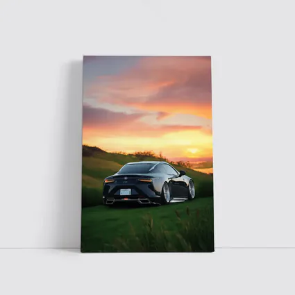 Lexus LC Black Coupe Sunset Green Hills