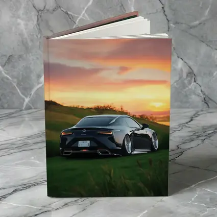 Lexus LC Black Coupe Sunset Green Hills