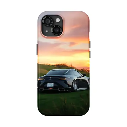 Lexus LC Black Coupe Sunset Green Hills