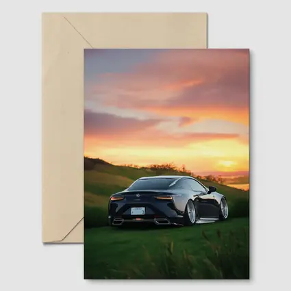 Lexus LC Black Coupe Sunset Green Hills