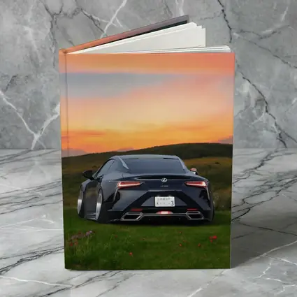 Lexus LC500 Black Coupe Sunset Field