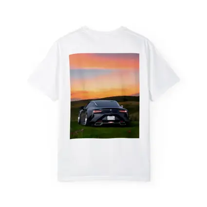 Lexus LC500 Black Coupe Sunset Field