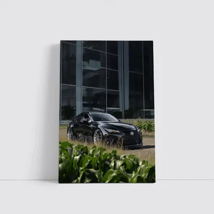 Black Lexus IS Parked Near Glass Building