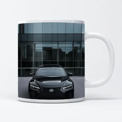 Lexus RC Black Front View Glass Building