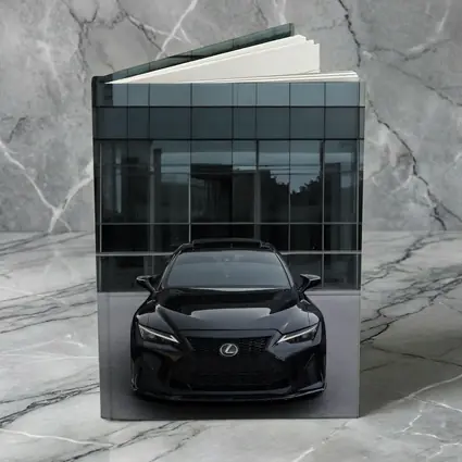 Lexus RC Black Front View Glass Building
