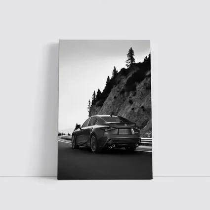 Lexus IS F Sport Black White Mountain Road