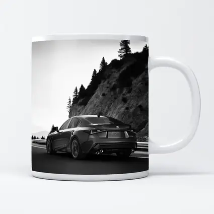 Lexus IS F Sport Black White Mountain Road