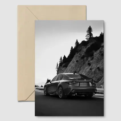 Lexus IS F Sport Black White Mountain Road