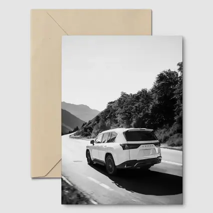 Lexus LX Mountain Road Black White