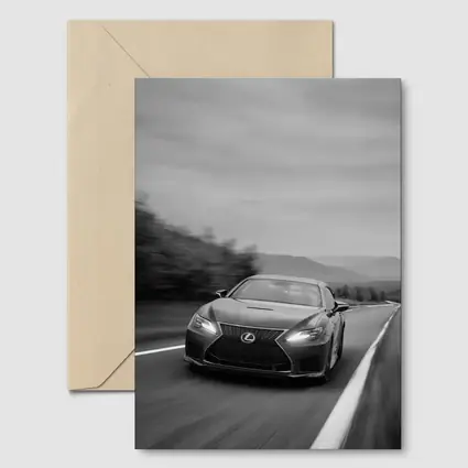 Lexus RC Black White Road Speed Shot