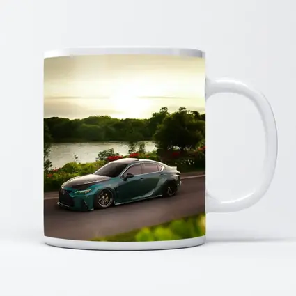 Lexus IS Slammed Green Sedan Lakeside Setting