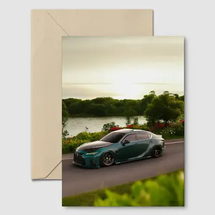 Lexus IS Slammed Green Sedan Lakeside Setting
