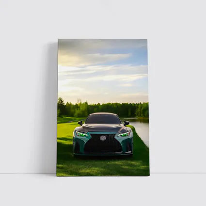 Lexus IS Green Front View Nature Setting