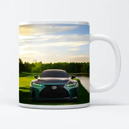 Lexus IS Green Front View Nature Setting