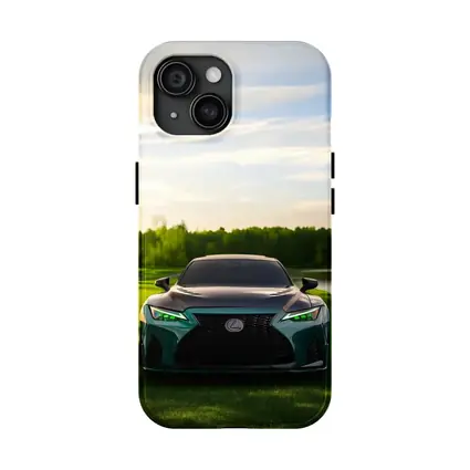 Lexus IS Green Front View Nature Setting