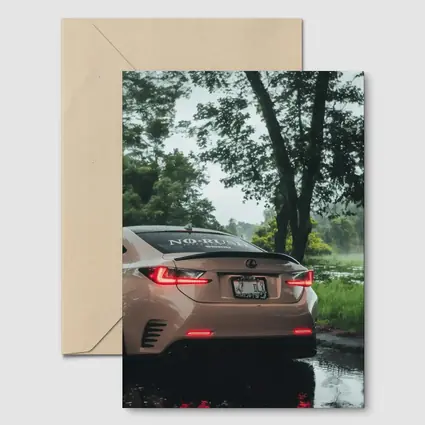 Lexus RC Rear View Rainy Forest