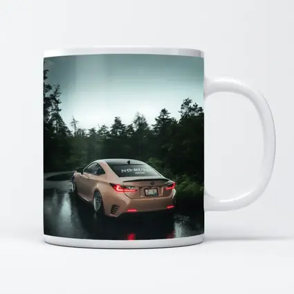Lexus RC Rainy Forest Road Rear View
