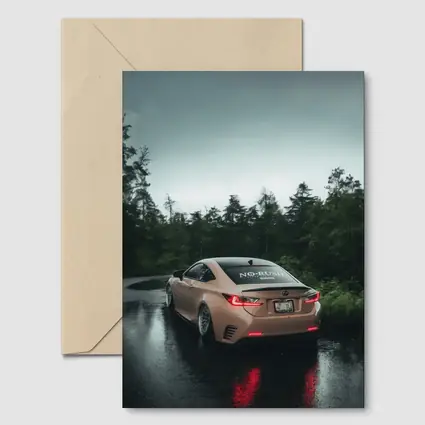 Lexus RC Rainy Forest Road Rear View