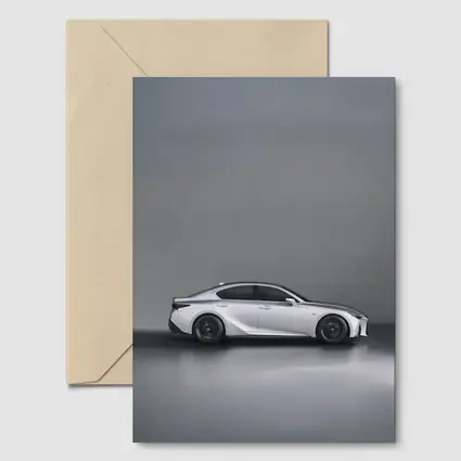 Lexus IS White Sedan Studio Gray Background