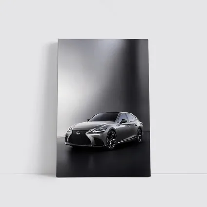 Lexus LS Silver Sedan Studio Dark Background