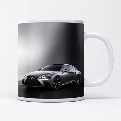 Lexus LS Silver Sedan Studio Dark Background