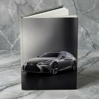 Lexus LS Silver Sedan Studio Dark Background