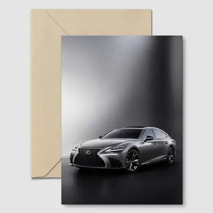 Lexus LS Silver Sedan Studio Dark Background
