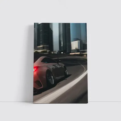 Lexus RC Speeding Through Night City