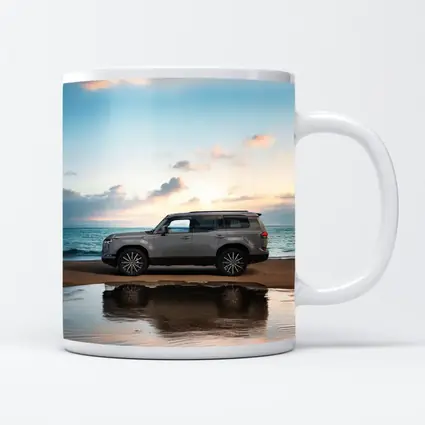 Lexus LX Silver SUV Parked Beach Sunset