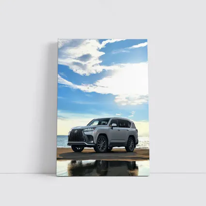 Lexus LX Silver SUV Parked Beach Shore