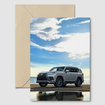 Lexus LX Silver SUV Parked Beach Shore