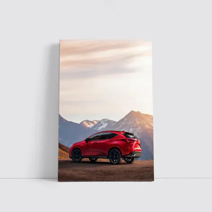 Lexus NX Red SUV Mountain Sunset Background